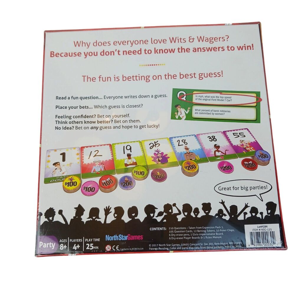 Wits & Wagers Party Edition Board Game North Star Game 2015 NEW SEALED - Picture 2 of 2